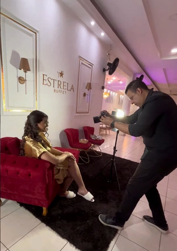 Lounge do Estrela Buffet usado para preparação e ensaio fotográfico